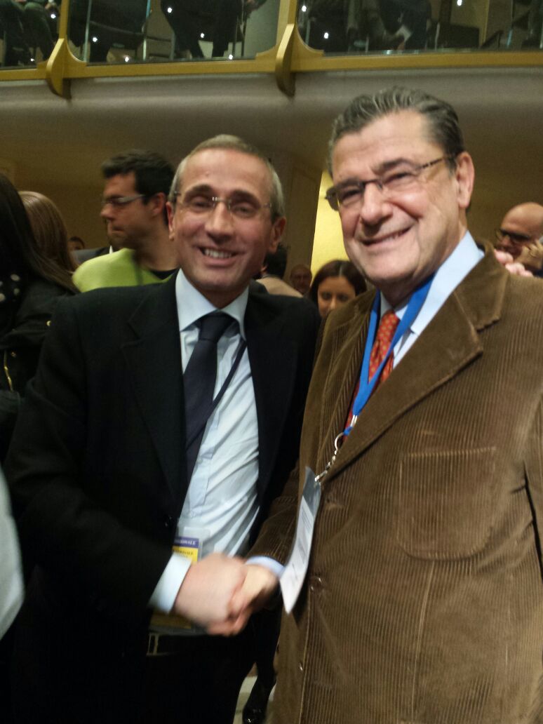 Il nuovo segretario generale della FNSI, Raffaele Lorusso, con il segretario del SGC Armando Borriello