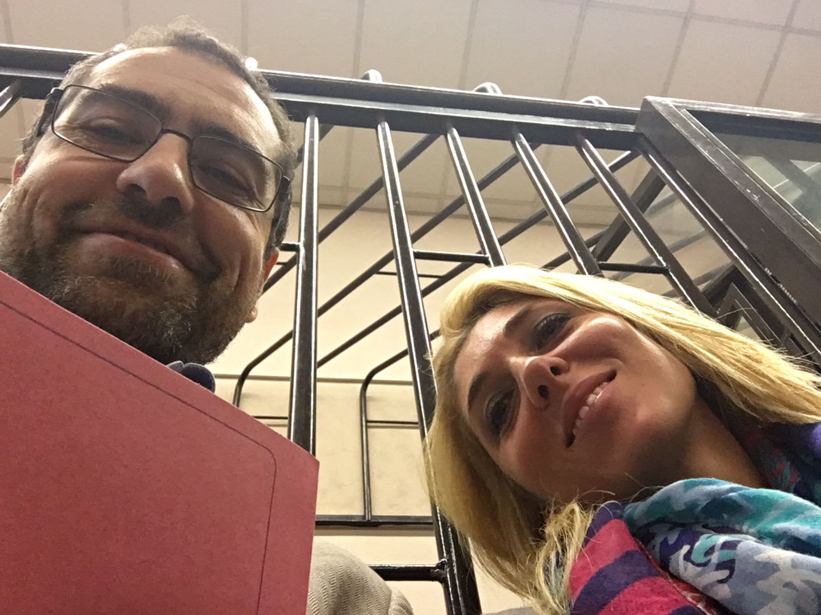 Il segretario del SUGC Claudio Silvestri e Luciana Esposito in tribunale